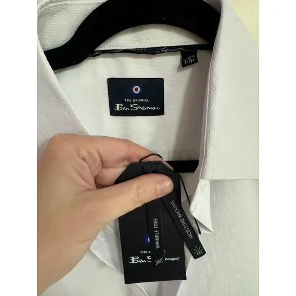 NWT Ben Sherman textured teardop button down shirt - Picture 4 of 6